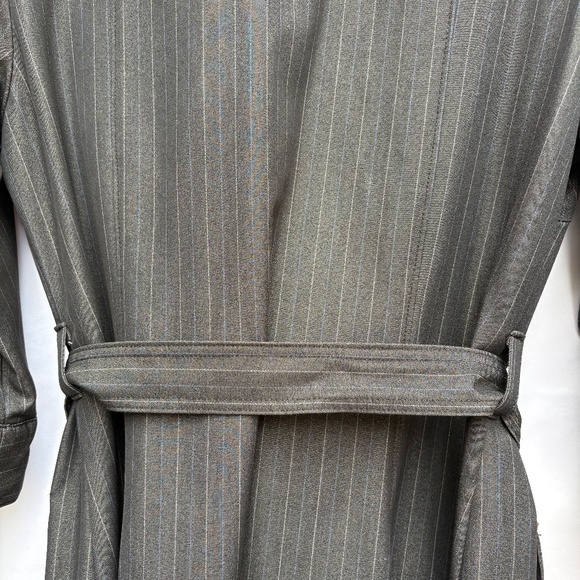 Charcoal Pinstripe Belted Shirt Dress Size ,12 - Picture 3 of 5